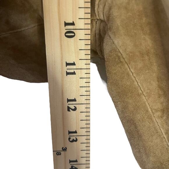 Jou Jou‎ Skins Size 7/8 Waist 28 Vintage 90's Suede Leather Tan Pants - Picture 7 of 9